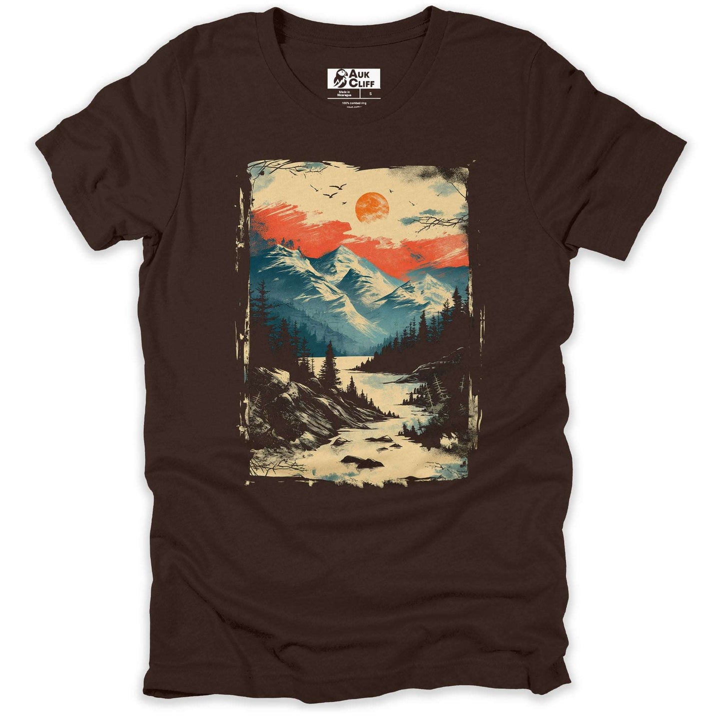 AukCliff Mountain and Wilderness Graphic Tees Brown / S Mountain Solace T-shirt