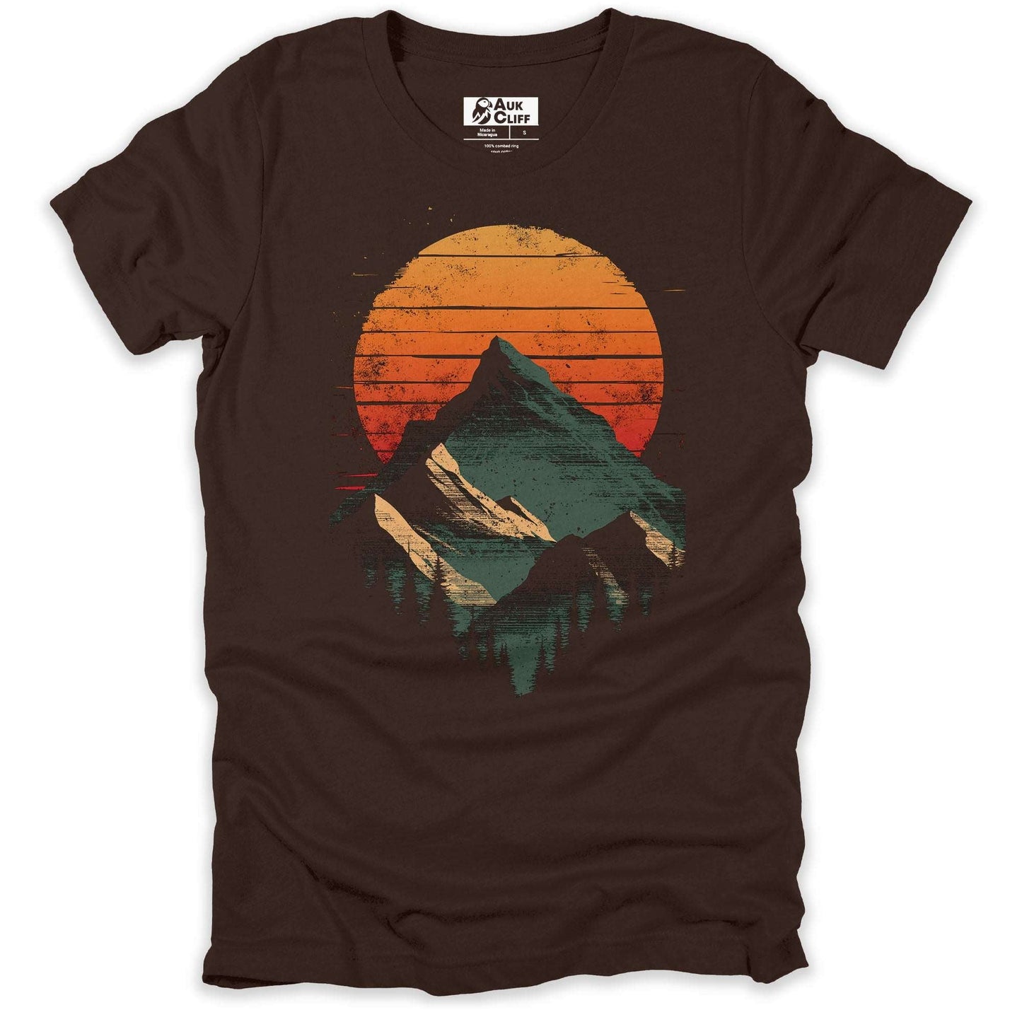 AukCliff Mountain and Wilderness Graphic Tees Brown / S Retro Alpine Sunset T-shirt