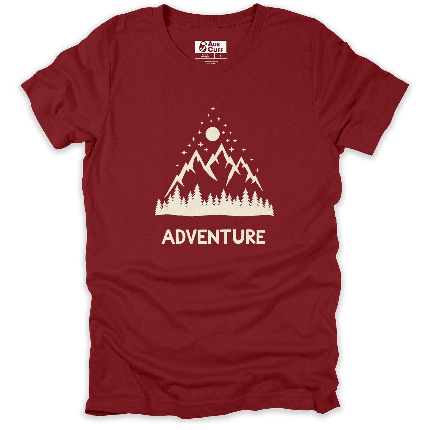 AukCliff Mountain and Wilderness Graphic Tees Cardinal / S Mountain Adventure T-shirt