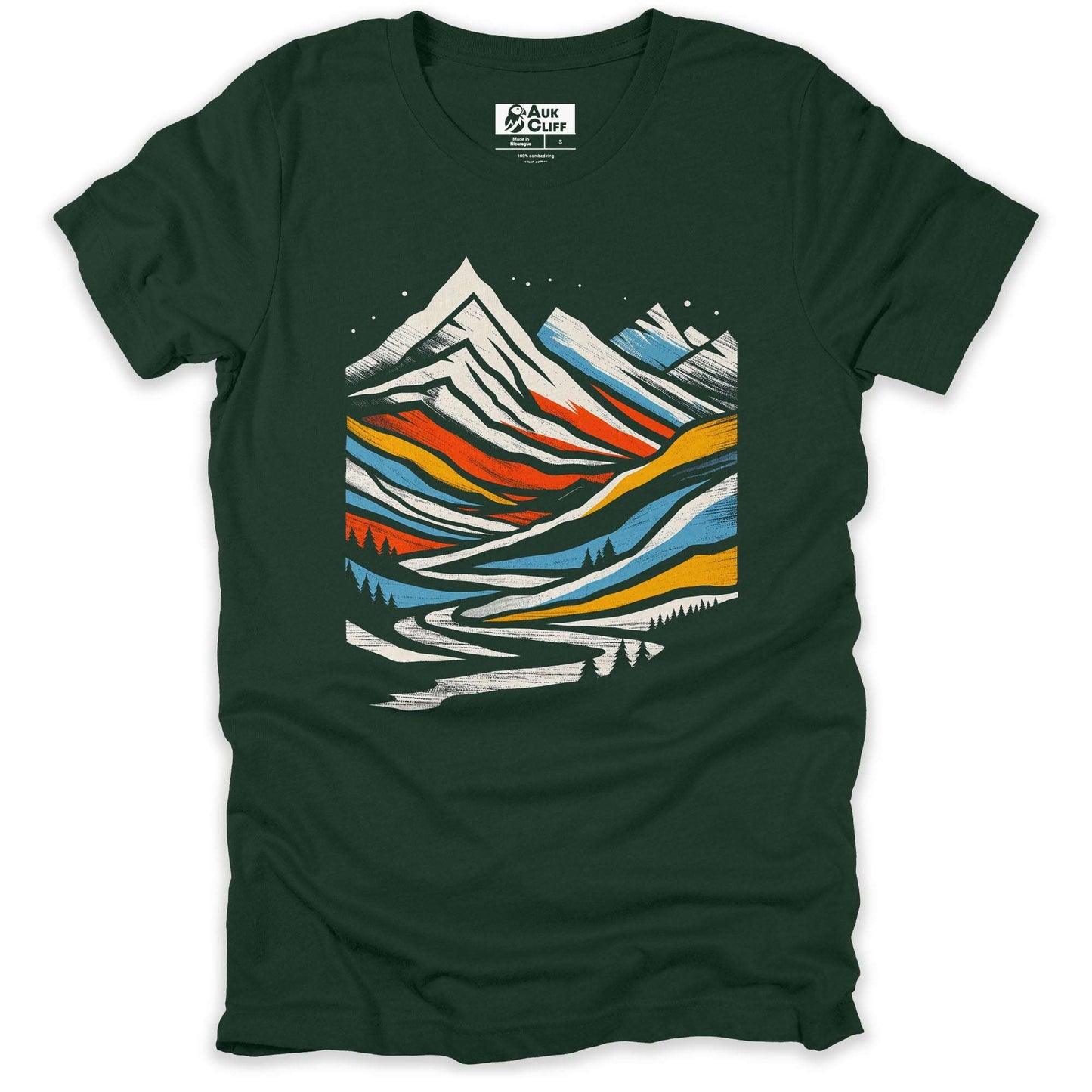 AukCliff Mountain and Wilderness Graphic Tees Forest / S Mountain Mosaic T-shirt