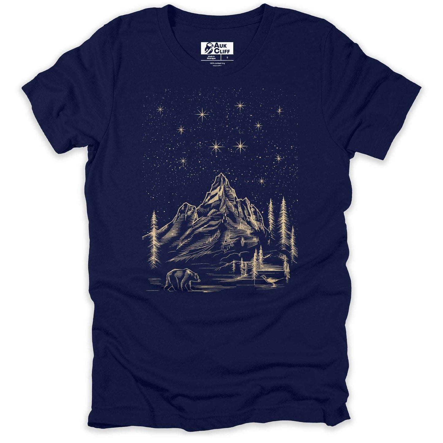 AukCliff Mountain and Wilderness Graphic Tees Navy / S Alpine Wildlife T-shirt