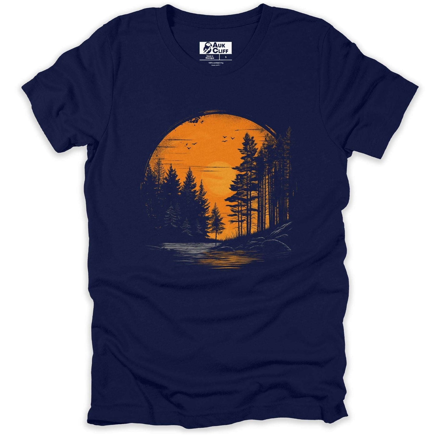 AukCliff Mountain and Wilderness Graphic Tees Navy / S Dawn Pines T-shirt