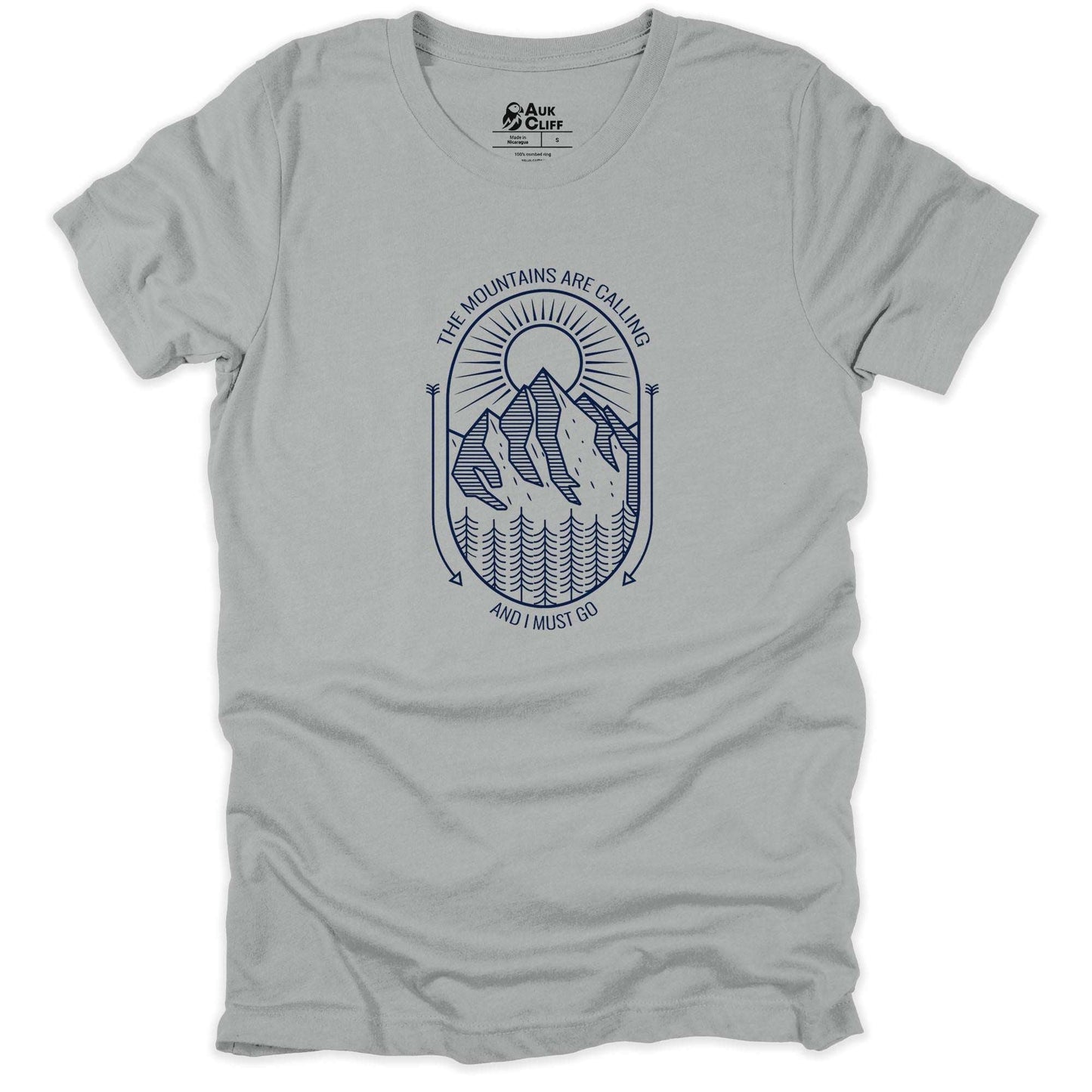 AukCliff Mountain and Wilderness Graphic Tees Silver / S The Mountains Are Calling T-shirt
