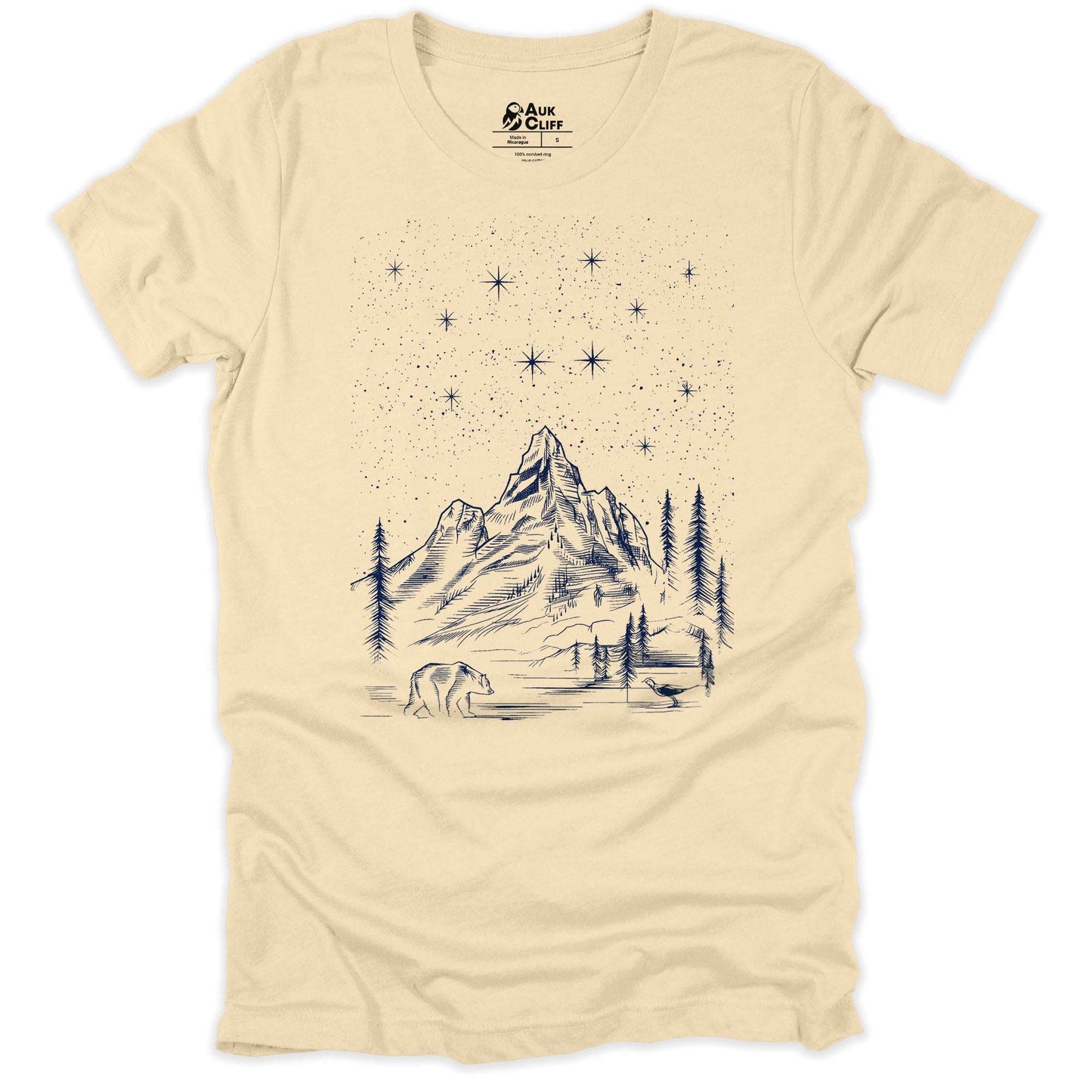 AukCliff Mountain and Wilderness Graphic Tees Soft Cream / S Alpine Wildlife T-shirt
