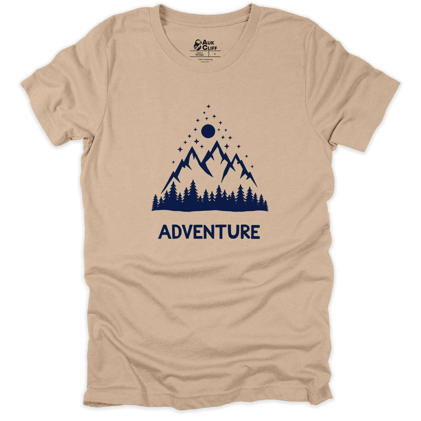 AukCliff Mountain and Wilderness Graphic Tees Tan / S Mountain Adventure T-shirt