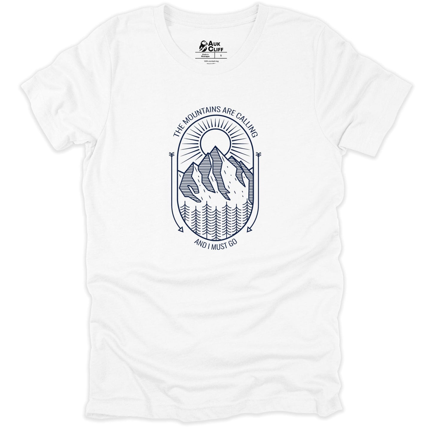 AukCliff Mountain and Wilderness Graphic Tees White / S The Mountains Are Calling T-shirt