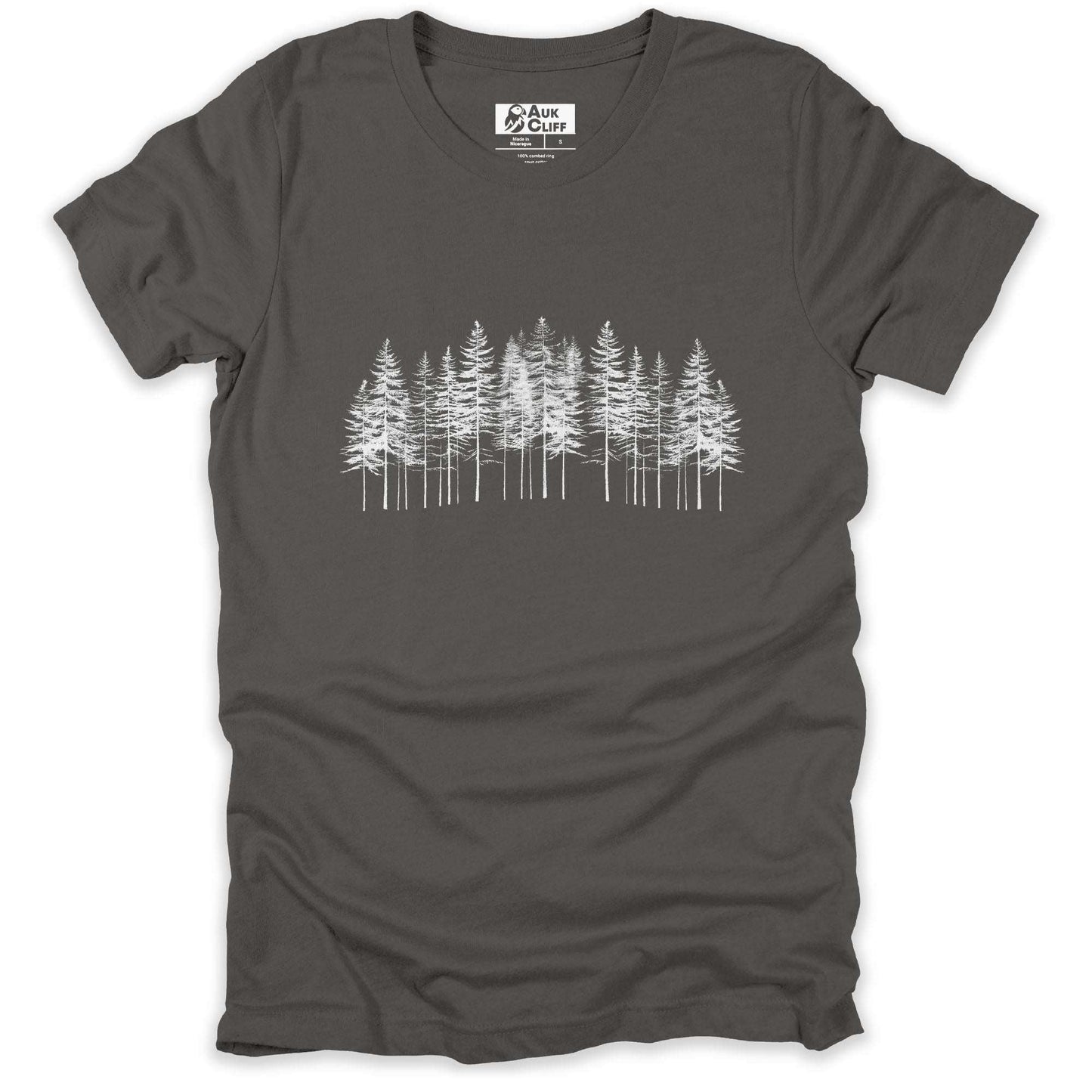 AukCliff Nature and Wildlife Graphic Tees Asphalt / S Pine Silhouette T-shirt