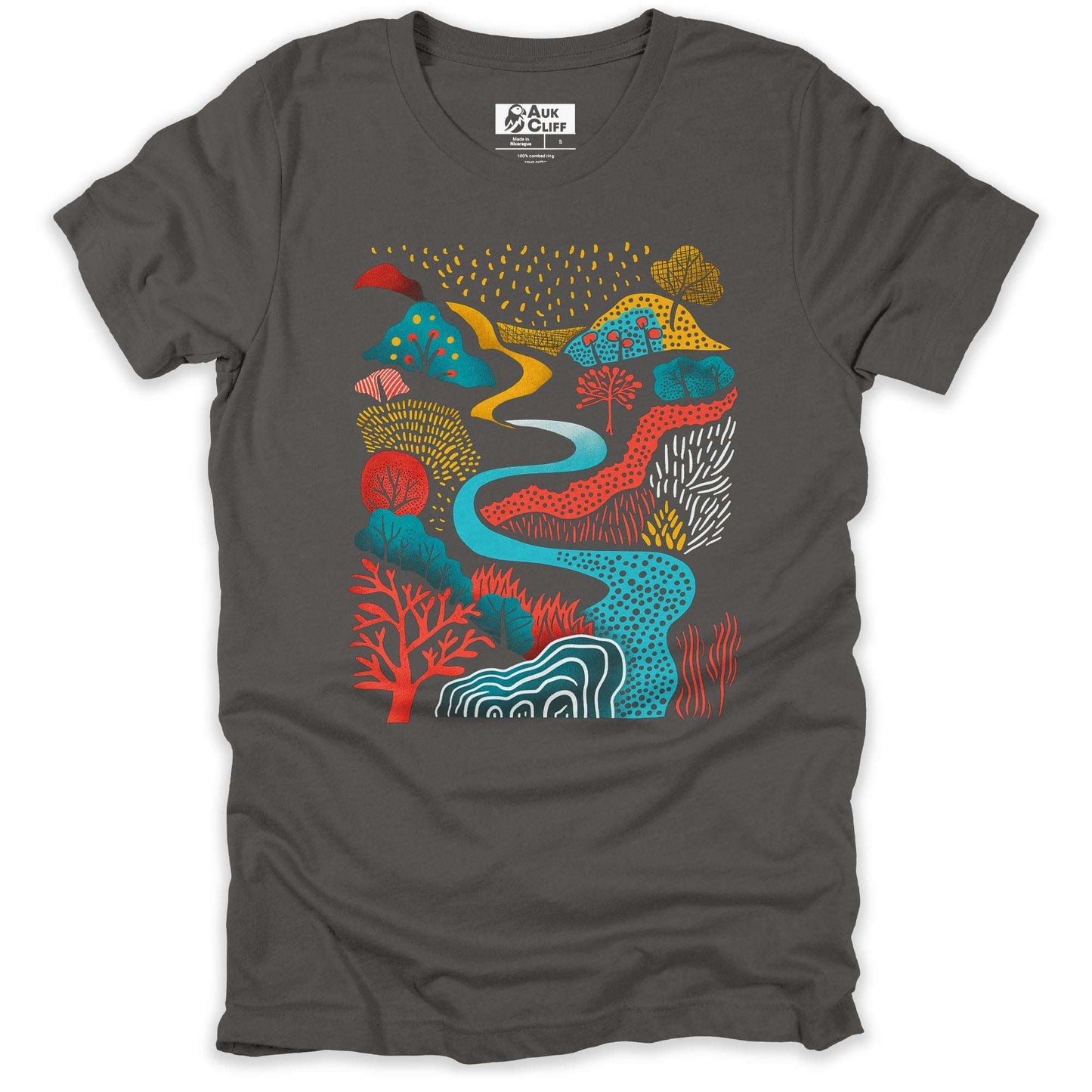 AukCliff Nature and Wildlife Graphic Tees Asphalt / S River of Dreams Graphic T-shirt
