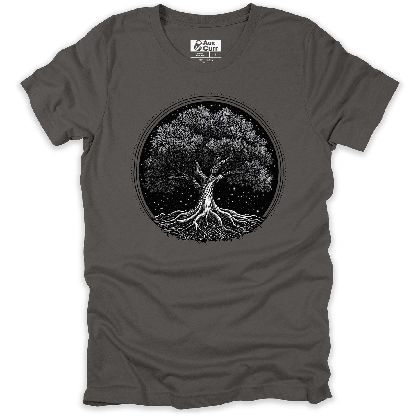 AukCliff Nature and Wildlife Graphic Tees Asphalt / S Roots of Serenity T-shirt