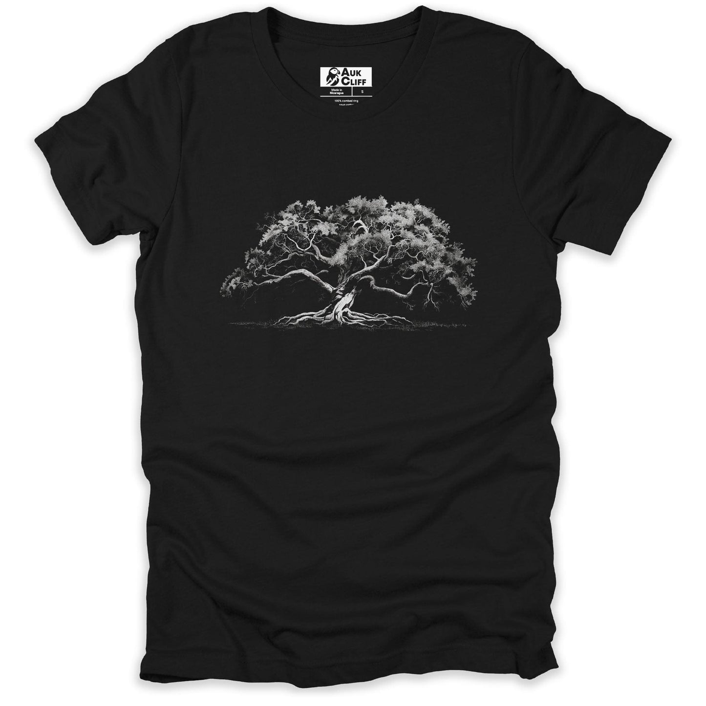 AukCliff Nature and Wildlife Graphic Tees Black / S Old Oak Silhouette T-shirt