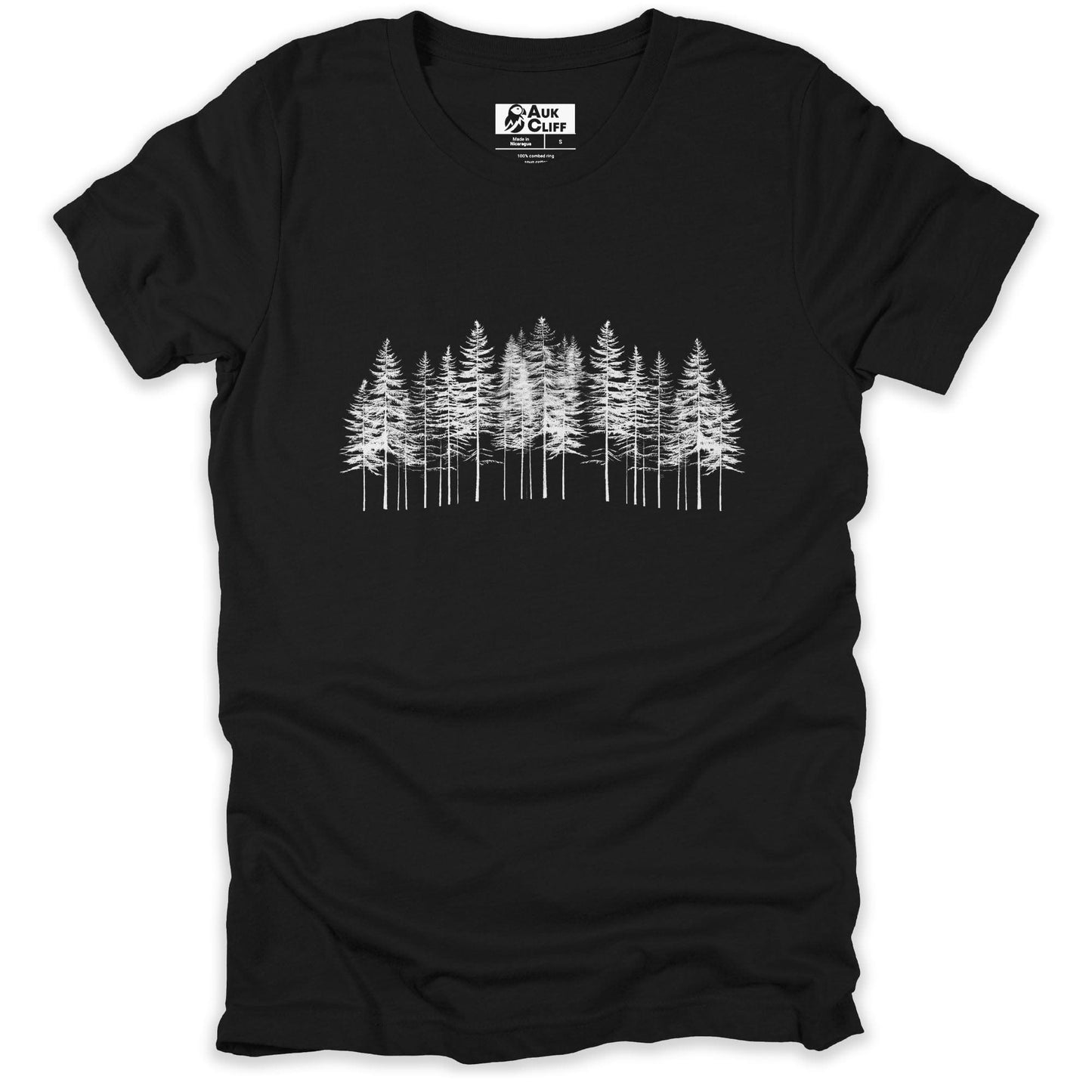 AukCliff Nature and Wildlife Graphic Tees Black / S Pine Silhouette T-shirt