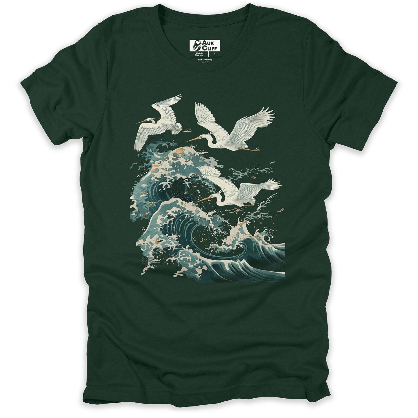 AukCliff Nature and Wildlife Graphic Tees Forest / S Cresting Waves & Soaring Spirits T-shirt