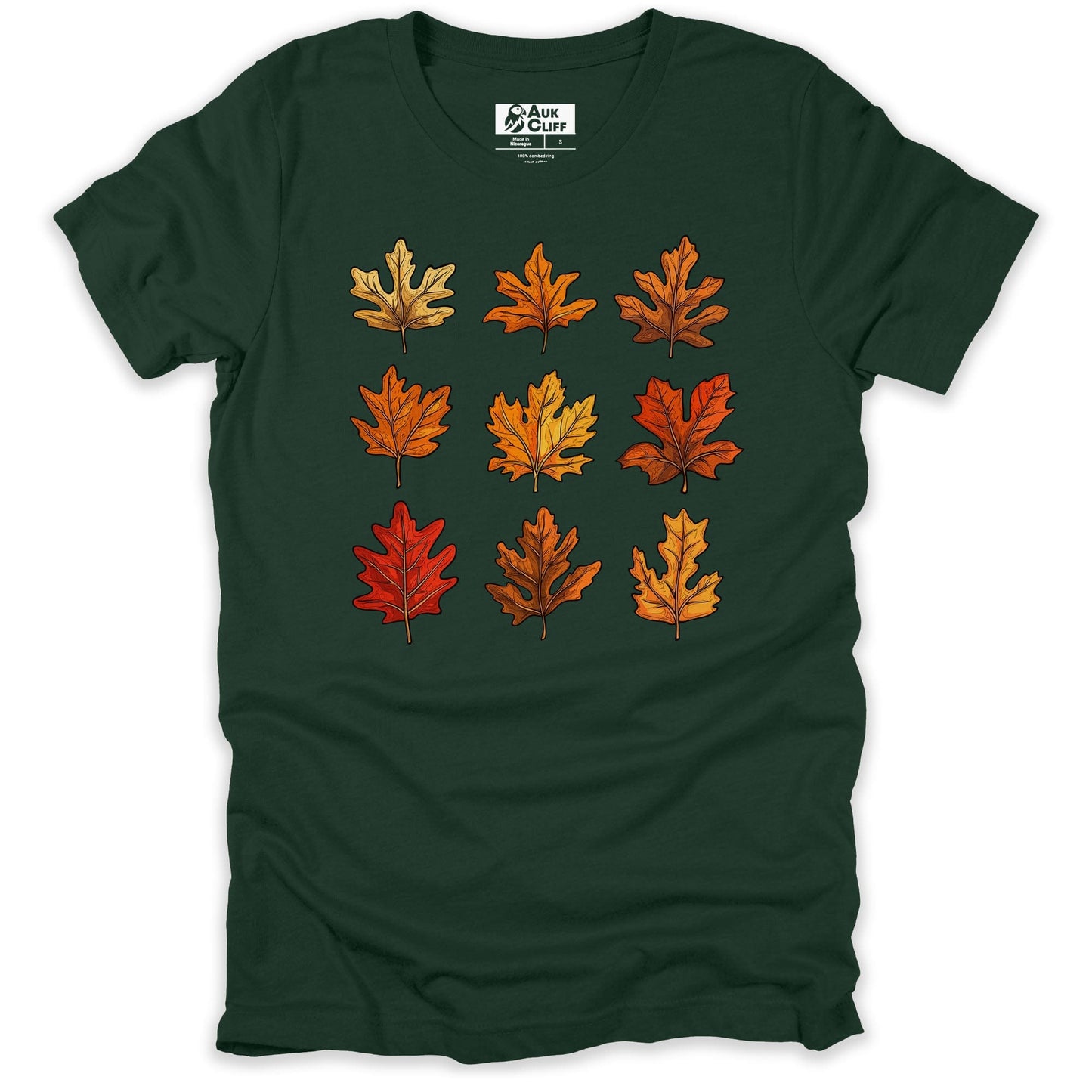 AukCliff Nature and Wildlife Graphic Tees Forest / S Fall Leaves Collection T-shirt