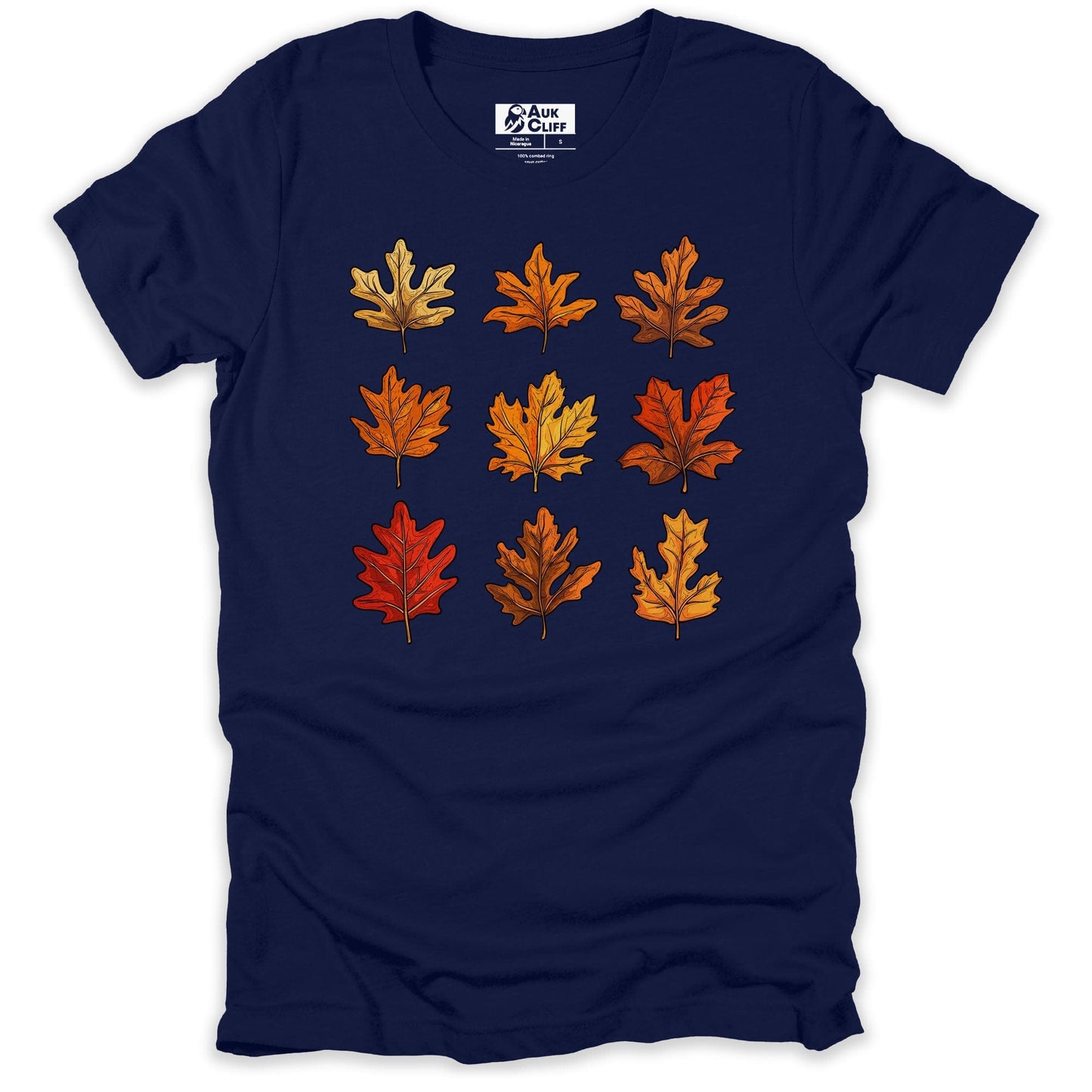 AukCliff Nature and Wildlife Graphic Tees Navy / S Fall Leaves Collection T-shirt