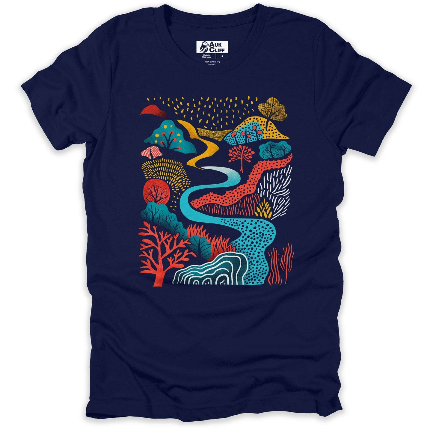 AukCliff Nature and Wildlife Graphic Tees Navy / S River of Dreams Graphic T-shirt