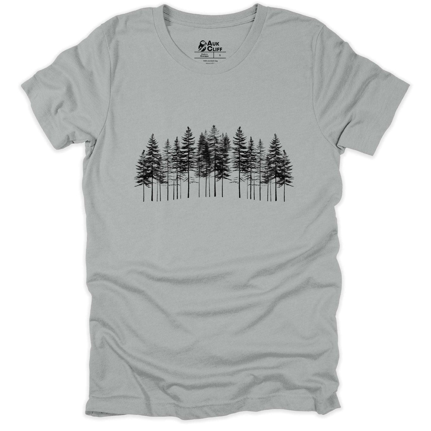 AukCliff Nature and Wildlife Graphic Tees Silver / S Pine Silhouette T-shirt