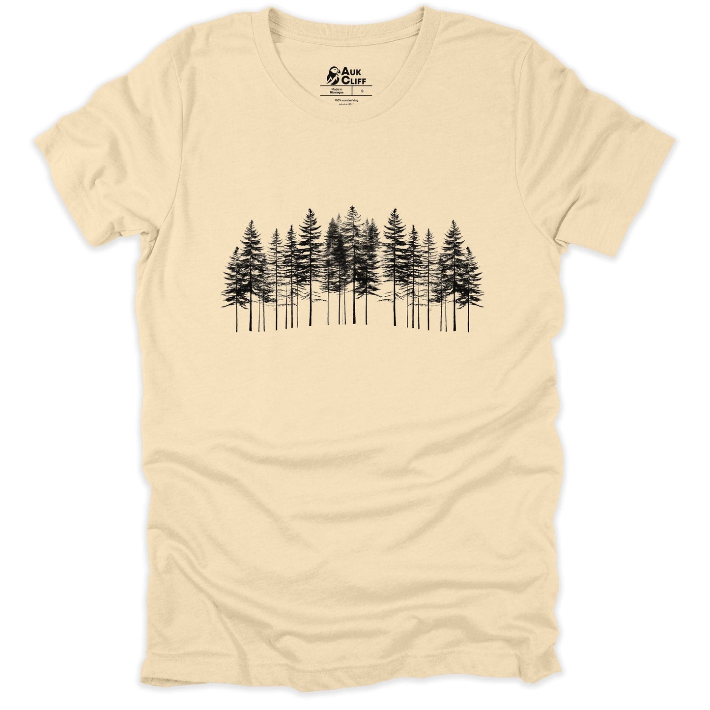AukCliff Nature and Wildlife Graphic Tees Soft Cream / S Pine Silhouette T-shirt