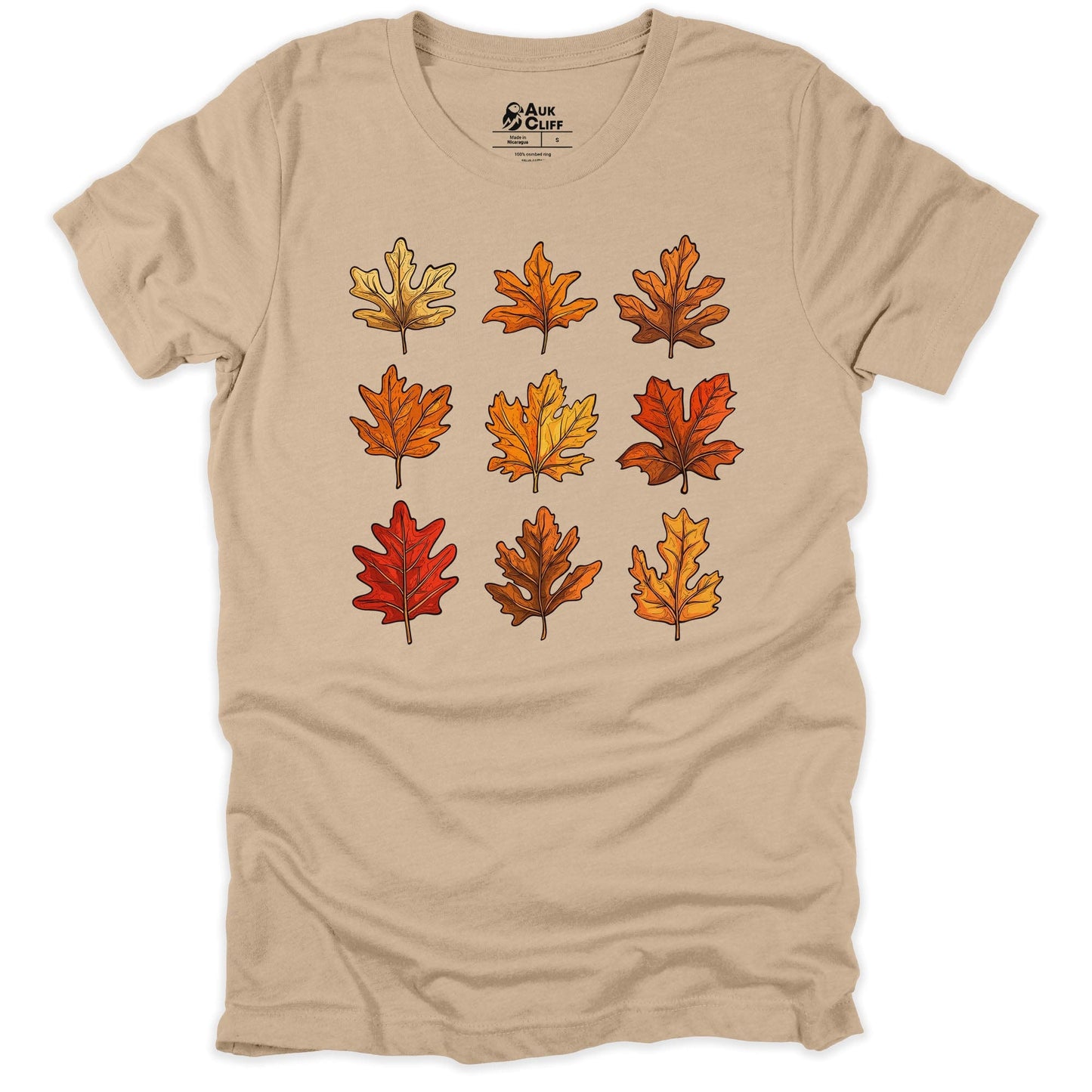 AukCliff Nature and Wildlife Graphic Tees Tan / S Fall Leaves Collection T-shirt