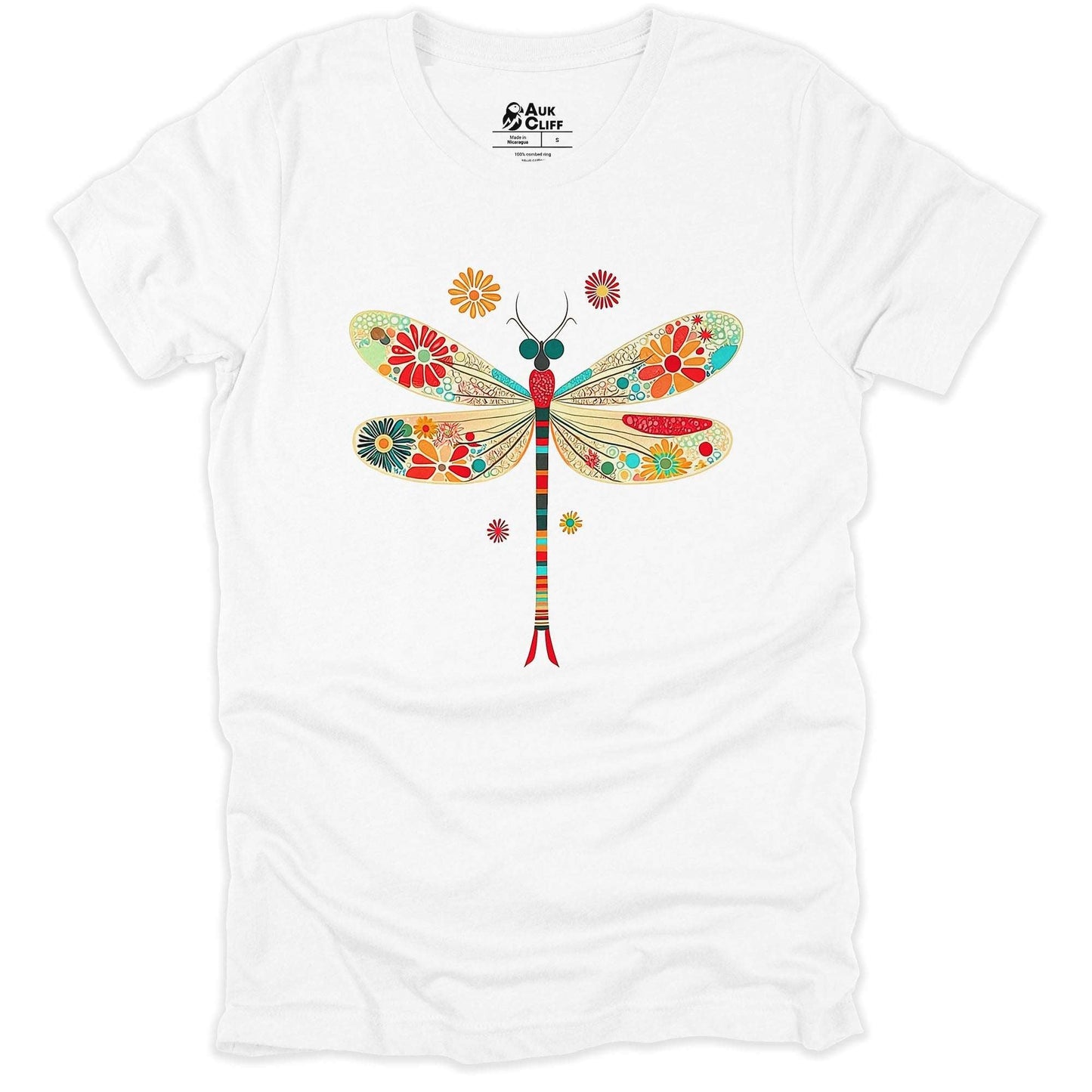 AukCliff Nature and Wildlife Graphic Tees White / S Blooming Dragonfly T-shirt