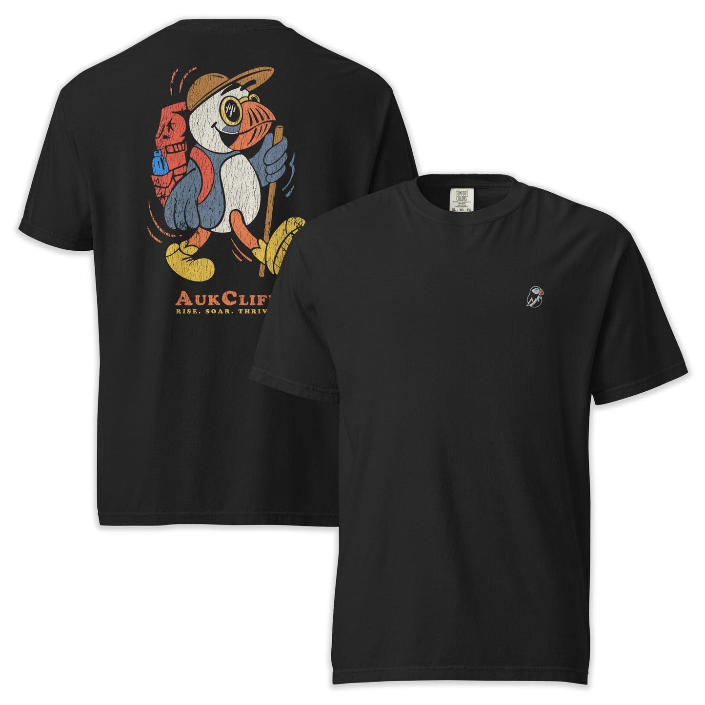 AukCliff Rear Print Comfort Colors T-shirt Black / S Trailblazer Puffin Back Print Comfort Colors T-Shirt