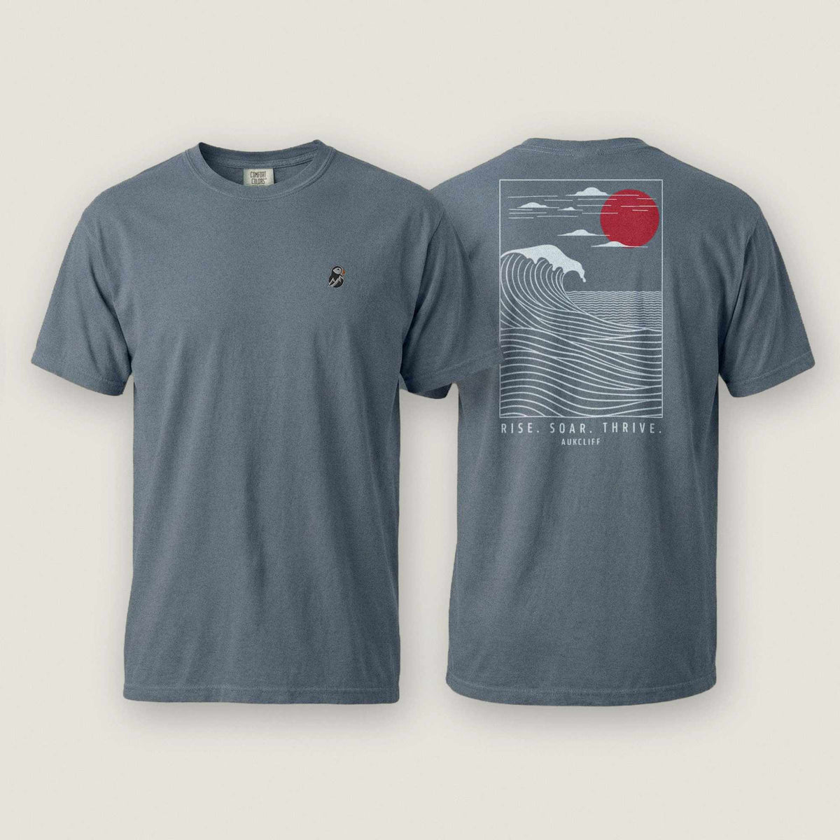 AukCliff Rear Print Comfort Colors T-shirt Blue Jean / S Coastal Waves Comfort Colors T-shirt