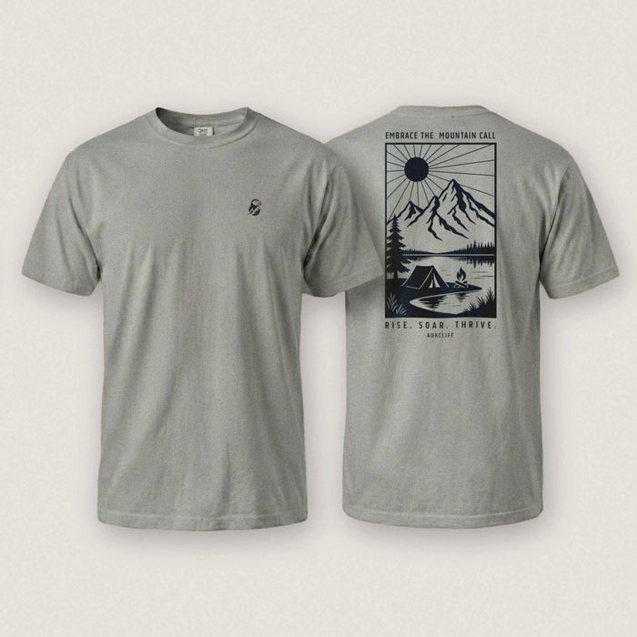 AukCliff Rear Print Comfort Colors T-shirt Grey / S Embrace The Mountain Call Comfort Colors Tee