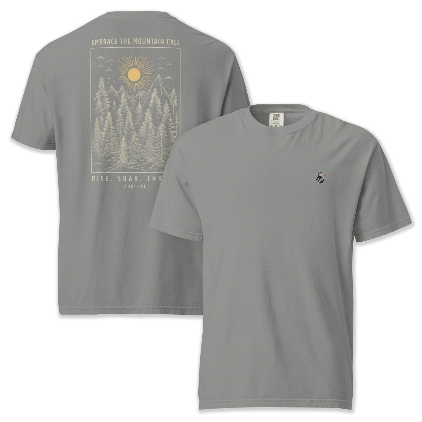 AukCliff Rear Print Comfort Colors T-shirt Grey / S Mountain Call Comfort Colors T-shirt