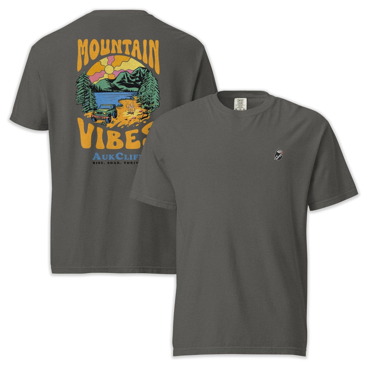 AukCliff Rear Print Comfort Colors T-shirt Pepper / S Mountain Vibes Comfort Colors T-Shirt