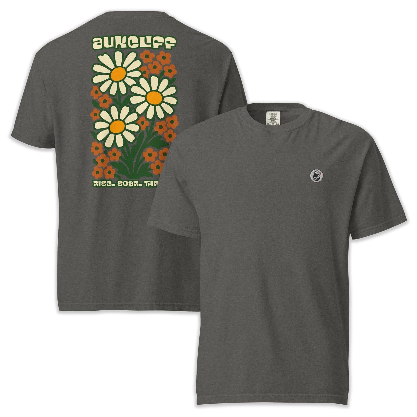 AukCliff Rear Print Comfort Colors T-shirt Pepper / S Retro Daisy Comfort Colors T-shirt