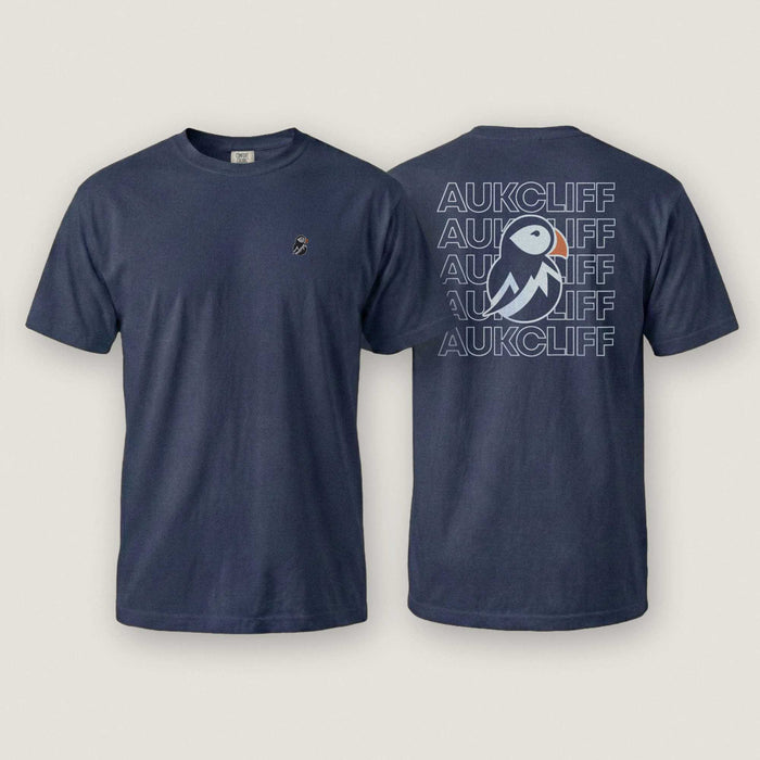 AukCliff Rear Print Comfort Colors T-shirt True Navy / S AukCliff® Puffin Logo Comfort Colors T-Shirt