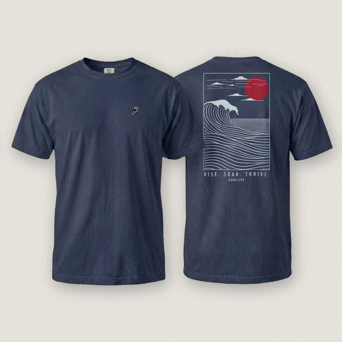 AukCliff Rear Print Comfort Colors T-shirt True Navy / S Coastal Waves Comfort Colors T-shirt