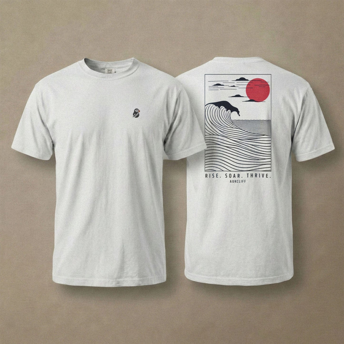 AukCliff Rear Print Comfort Colors T-shirt White / S Coastal Waves Comfort Colors T-shirt