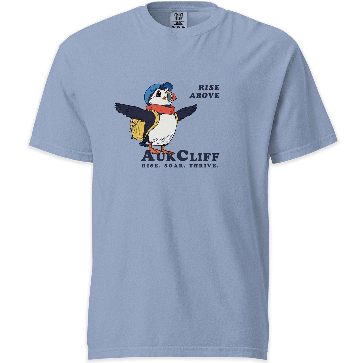 AukCliff Simple Comfort Colors T-shirt Washed Denim / S AukCliff "Rise Above" Comfort Colors T-shirt