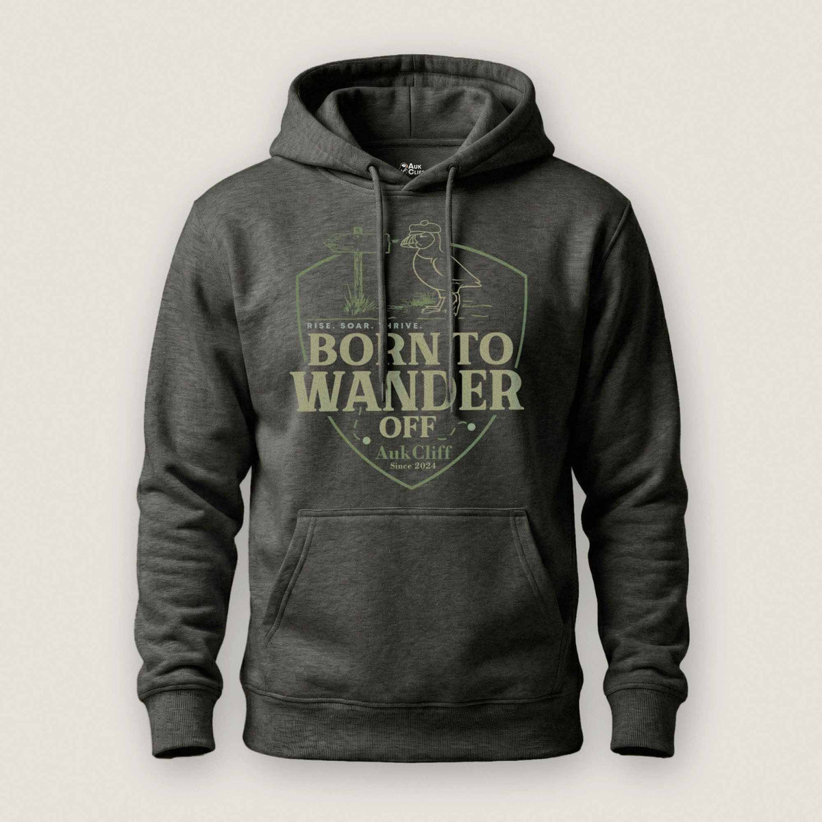 AukCliff® The Origin Collection Hoodie Charcoal Heather / S Born to Wander Off Hoodie