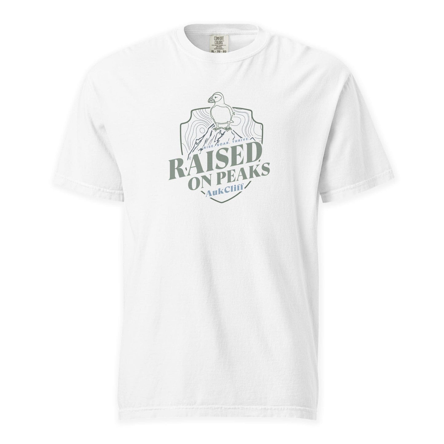AukCliff® The Origin Collection T-shirt White / S Raised on Peaks Comfort Colors T-Shirt