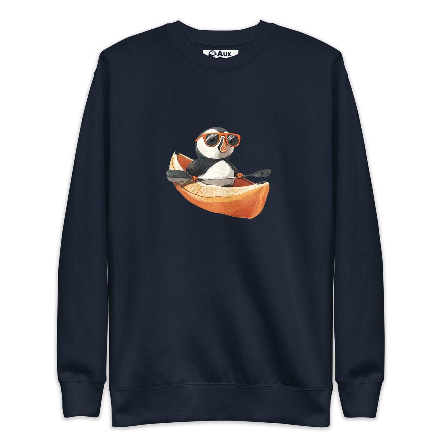 AukCliff Trailblazer Collection Graphic Sweatshirts Navy Blazer / S Trailblazer Puffin Kayaking Sweatshirt