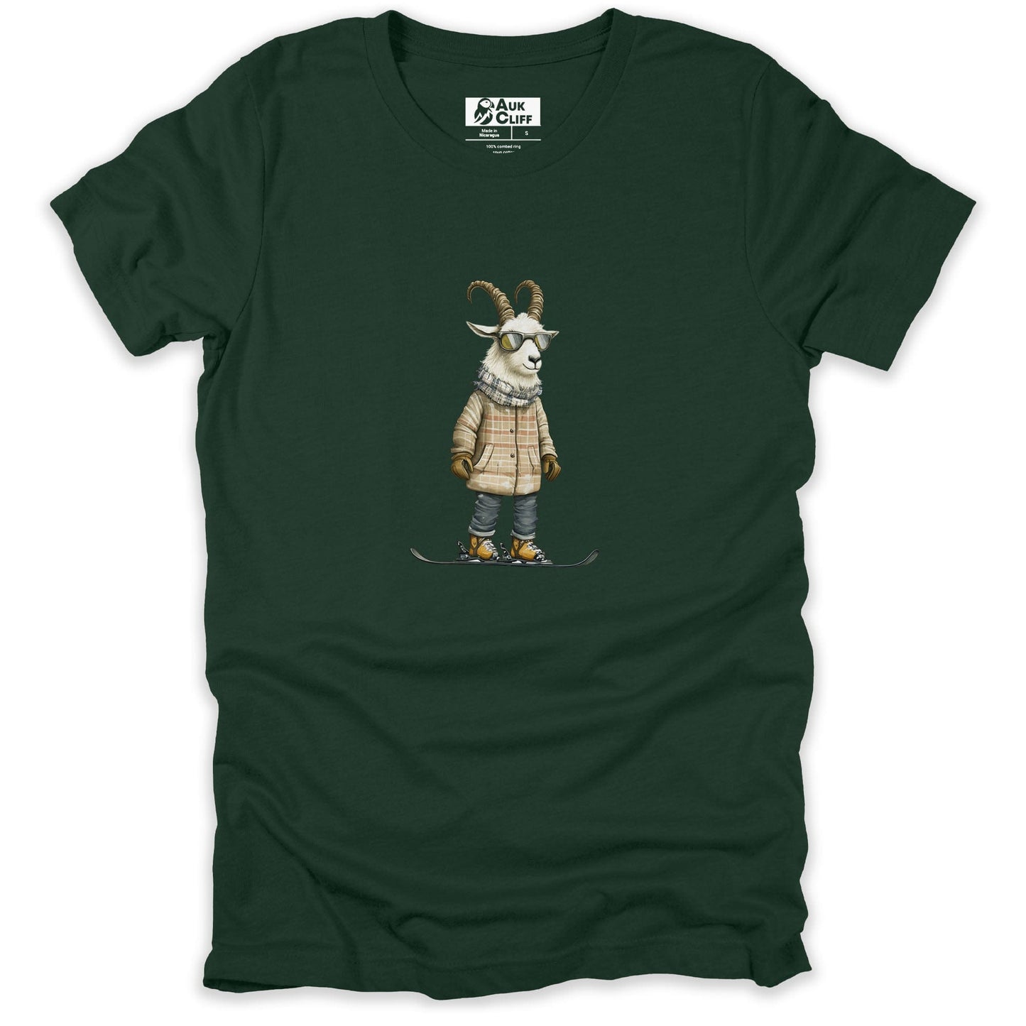 AukCliff Trailblazer Collection Graphic Tees Forest / S Trailblazer Mountain Goat Snowboarding T-shirt