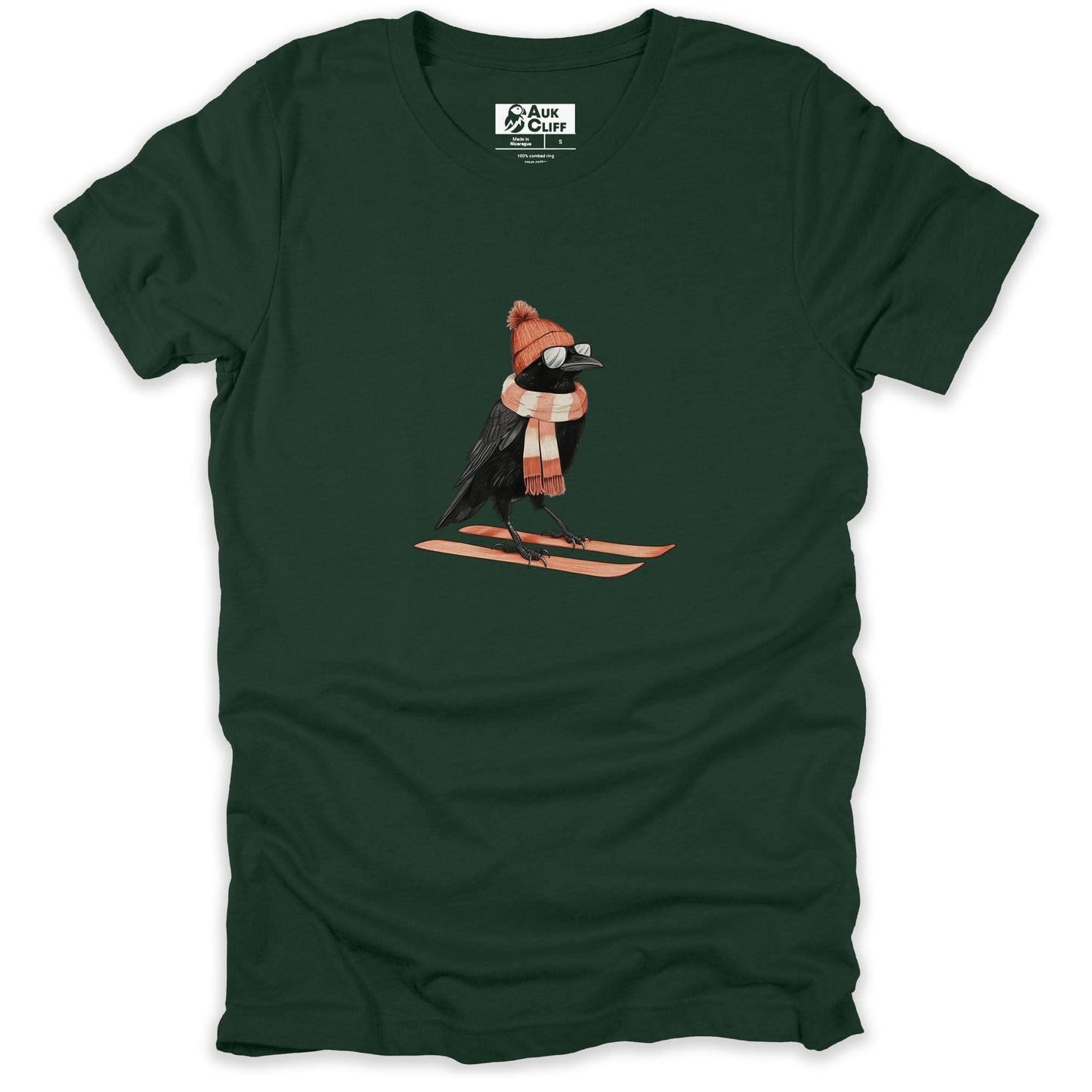 AukCliff Trailblazer Collection Graphic Tees Forest / S Trailblazer Raven Skiing T-shirt