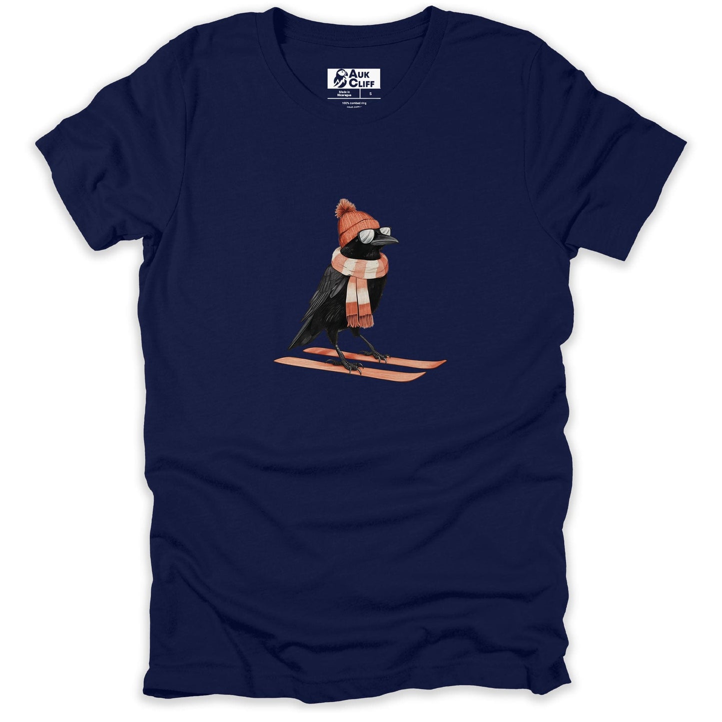 AukCliff Trailblazer Collection Graphic Tees Navy / S Trailblazer Raven Skiing T-shirt