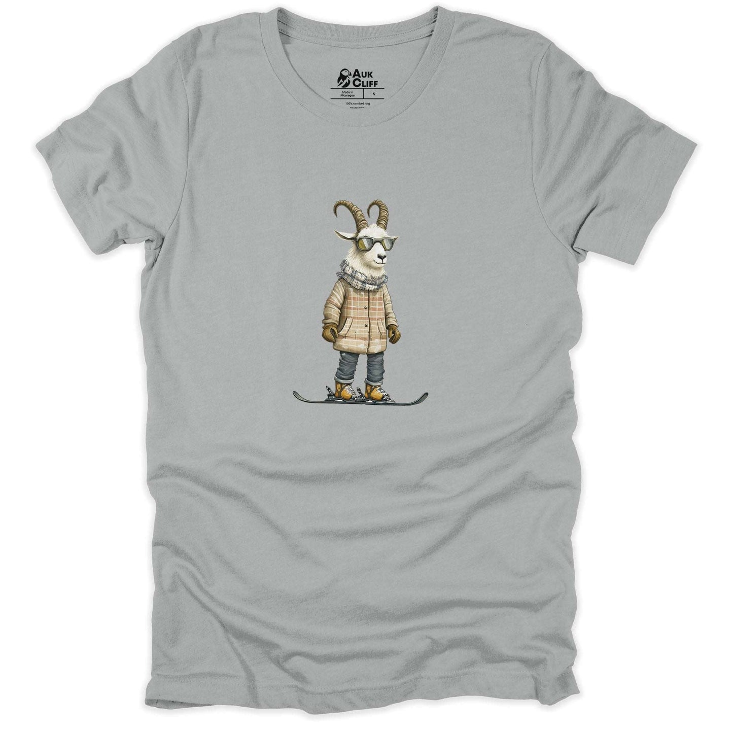 AukCliff Trailblazer Collection Graphic Tees Silver / S Trailblazer Mountain Goat Snowboarding T-shirt