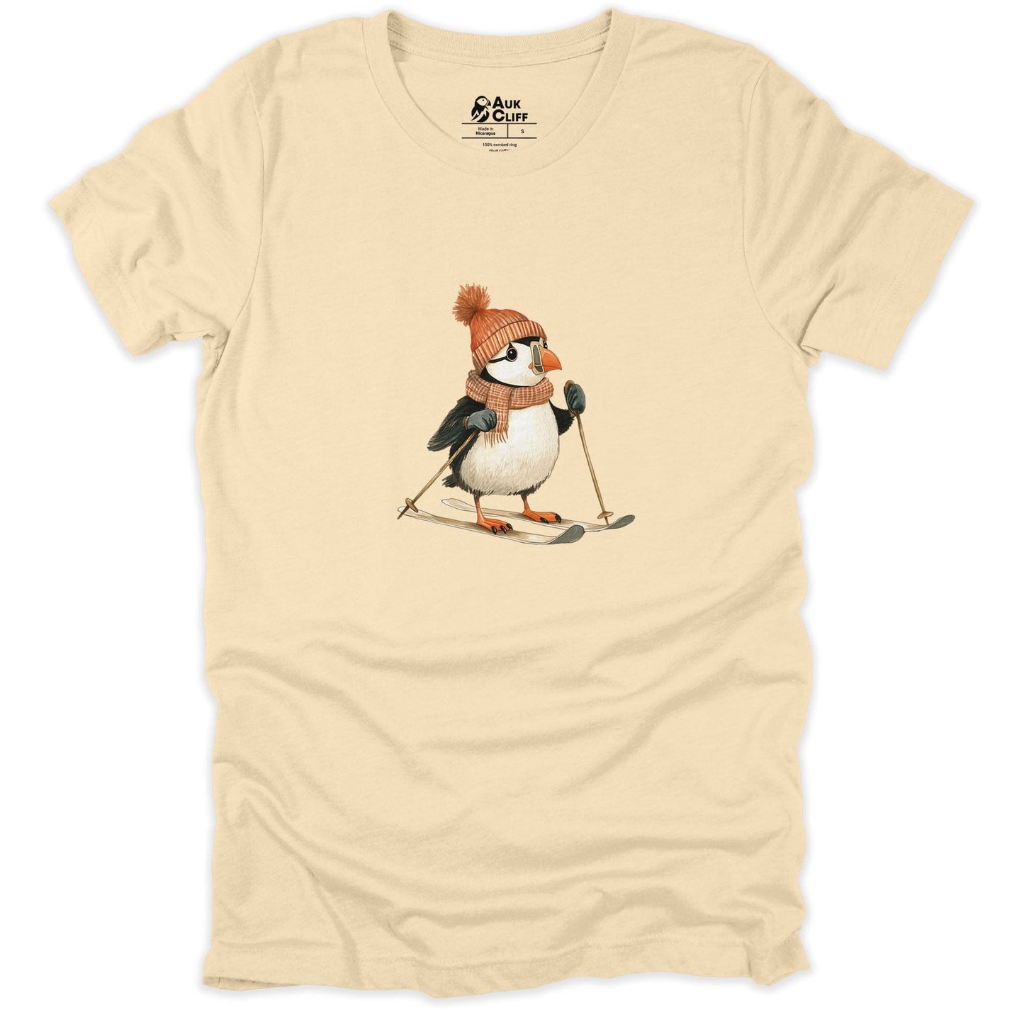 AukCliff Trailblazer Collection Graphic Tees Soft Cream / S Trailblazer Puffin Skiing T-shirt