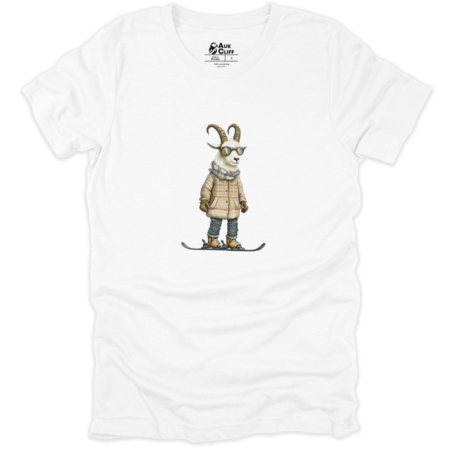 AukCliff Trailblazer Collection Graphic Tees White / S Trailblazer Mountain Goat Snowboarding T-shirt
