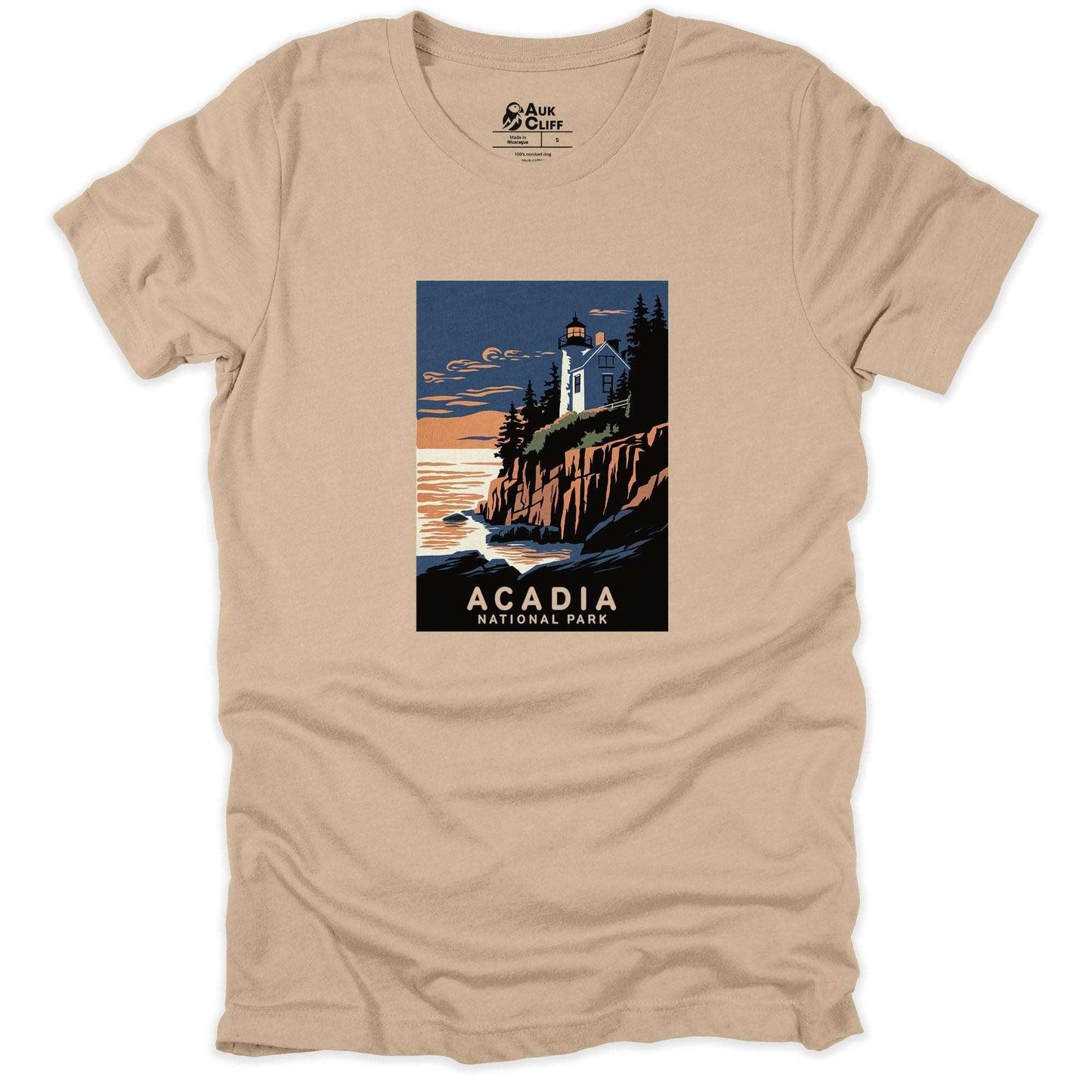 AukCliff USA National Park T-shirt Tan / S Acadia National Park T-shirt