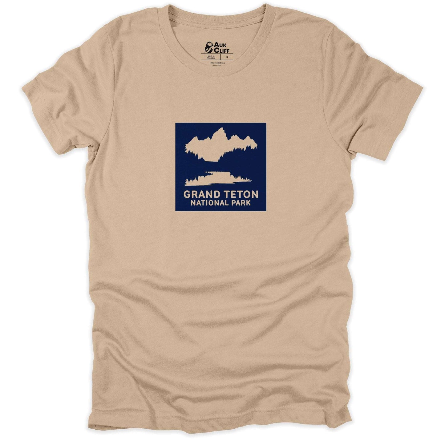AukCliff USA National Park T-shirt Tan / S Grand Teton National Park Minimalist T-shirt