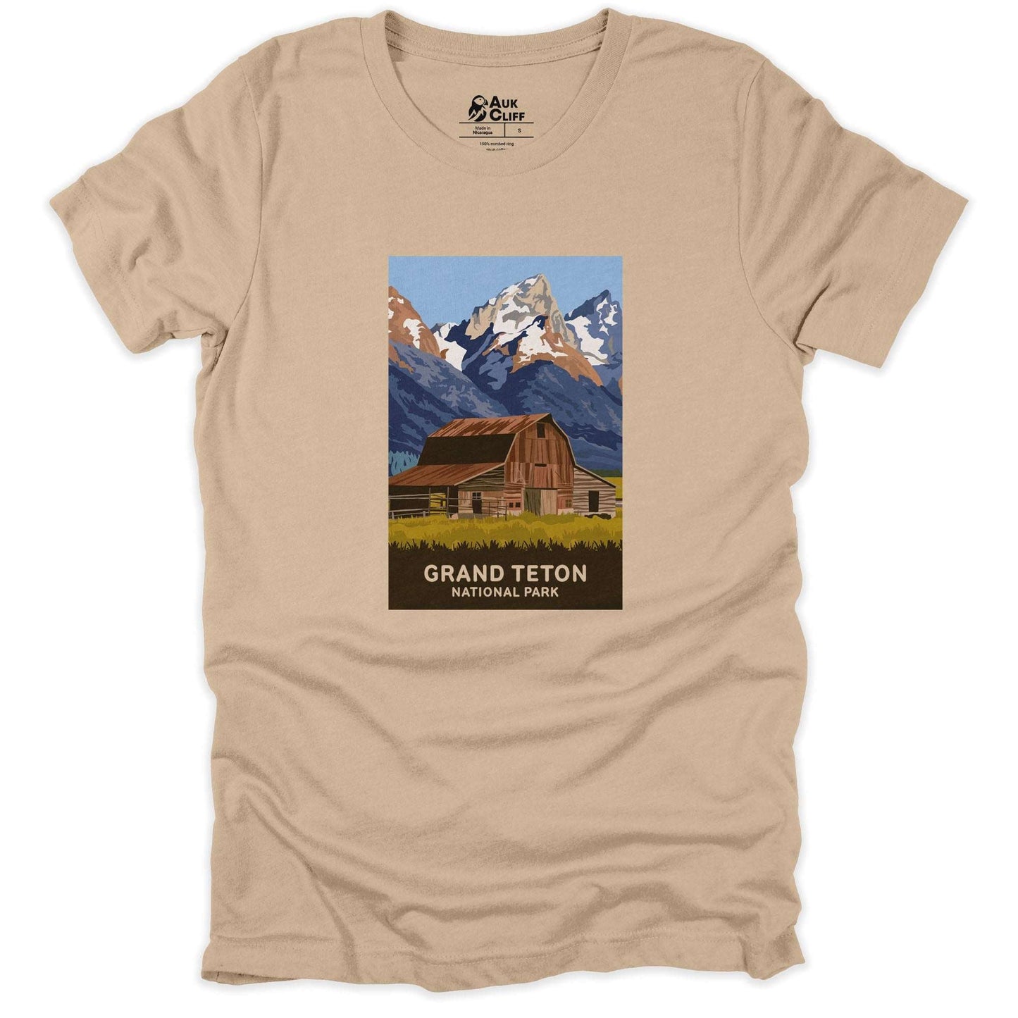AukCliff USA National Park T-shirt Tan / S Grand Teton National T-shirt