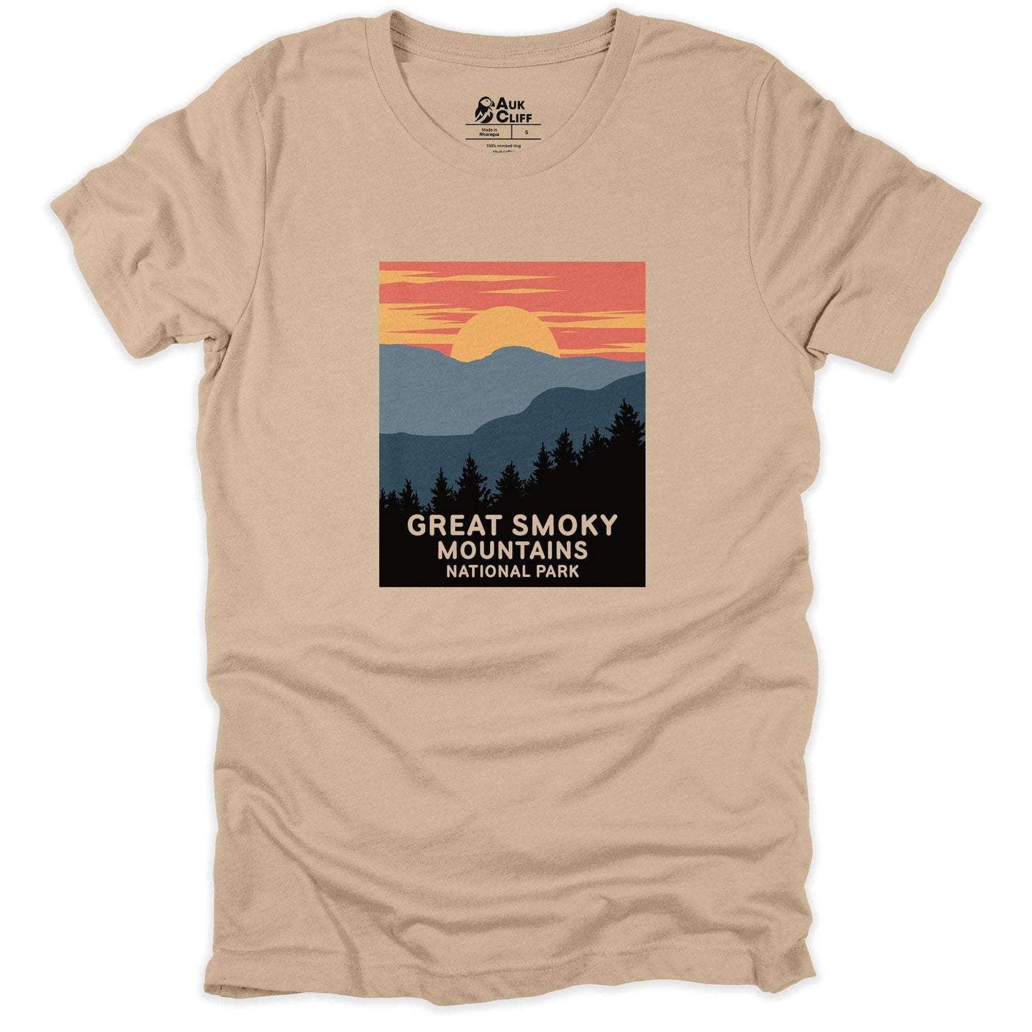 AukCliff USA National Park T-shirt Tan / S Great Smoky Mountains National Park T-shirt