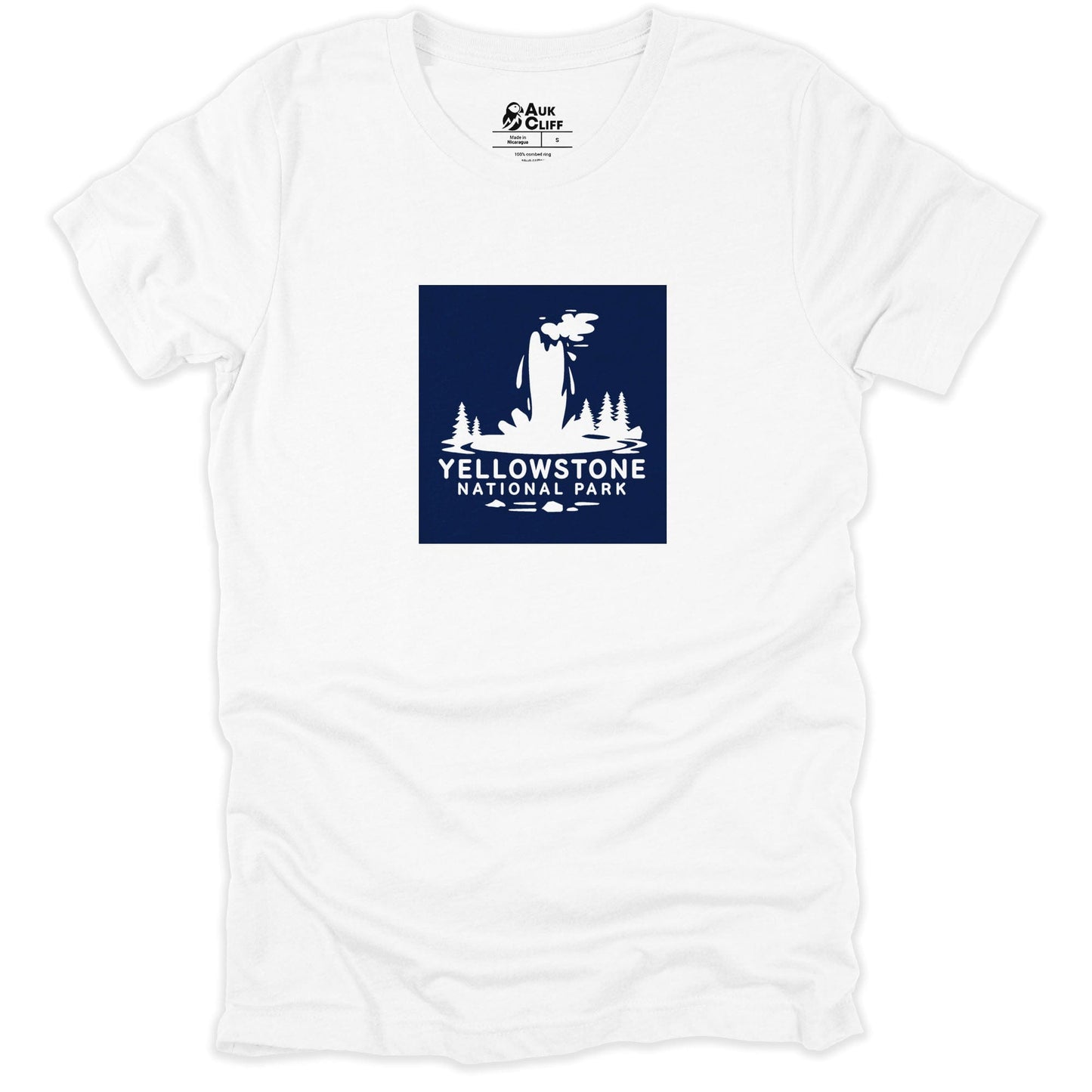 AukCliff USA National Park T-shirt White / S Yellowstone National Park Minimalist T-shirt