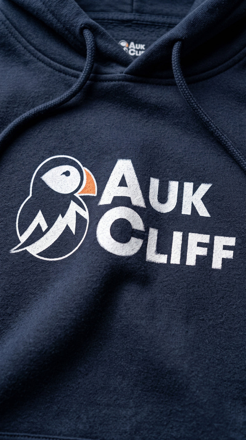 AukCliff logo hoodie worn outdoors, photo 2