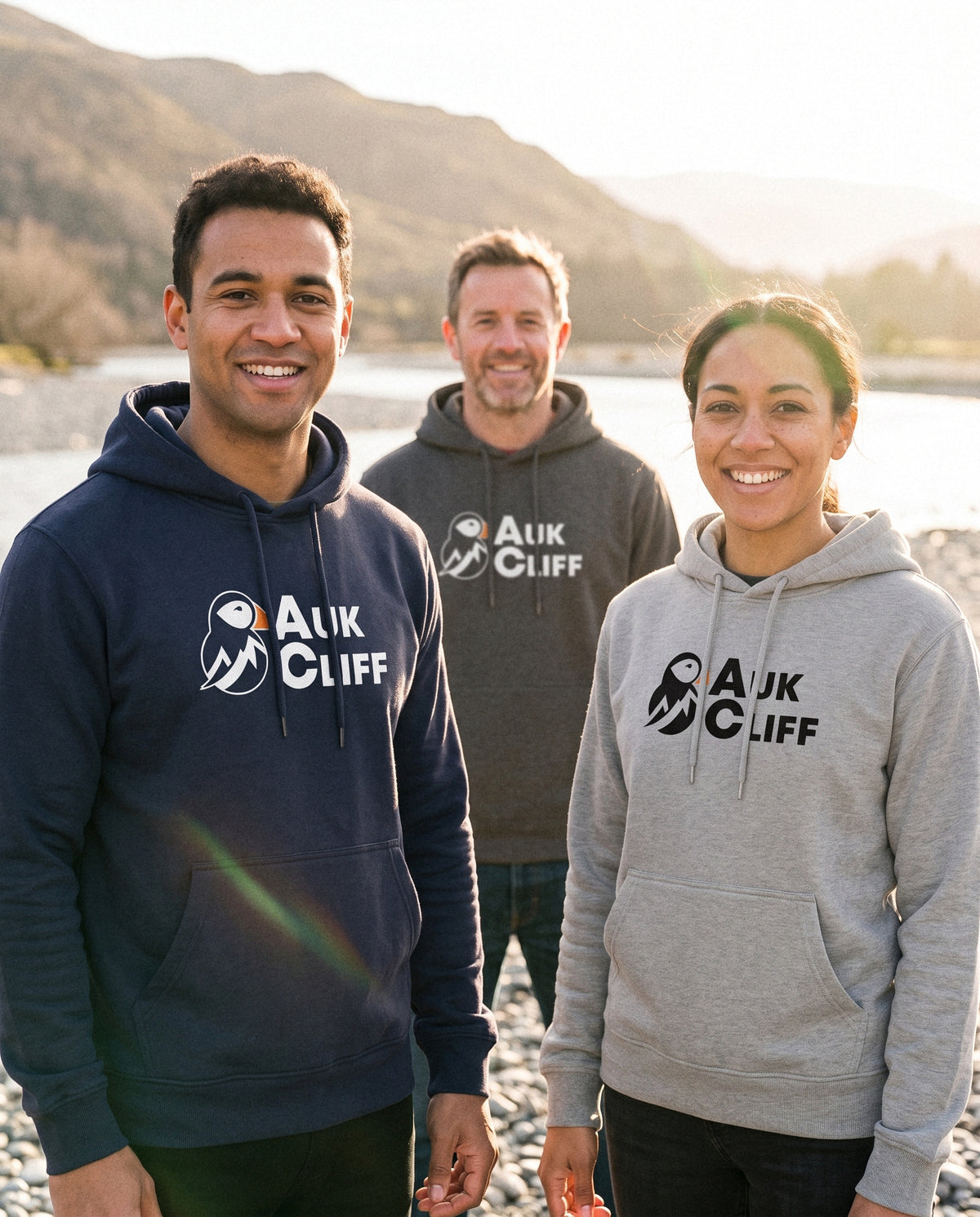 AukCliff logo hoodie worn outdoors, photo 1