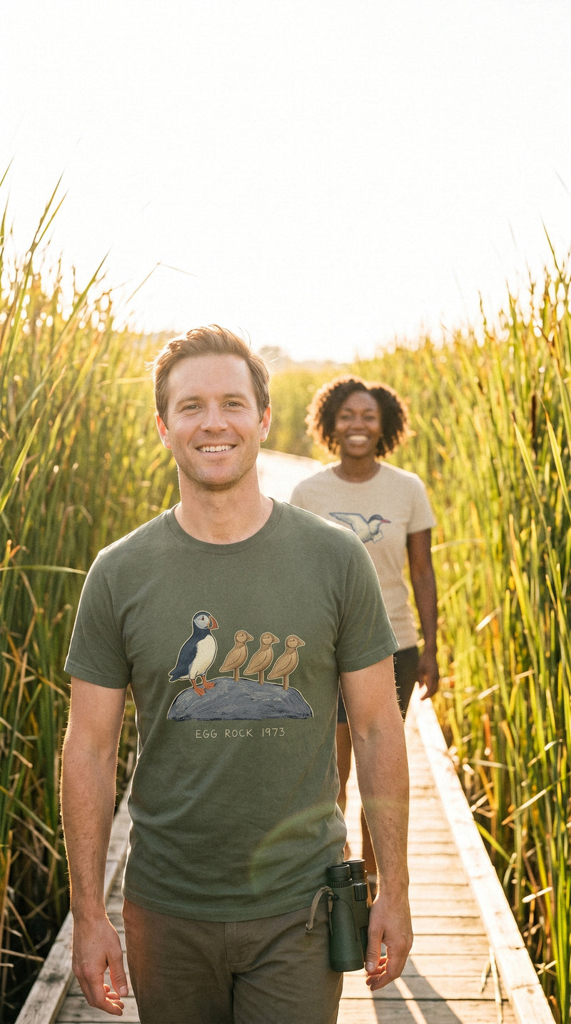 AukCliff t-shirts worn at an estuary boardwalk, photo 3